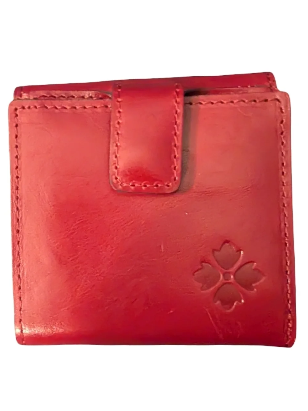 Patricia Nash Astra Vintage Distressed Wallet in Ruby Red Italian Leather
